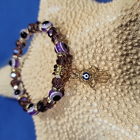 EVIL EYE HAND OF GOD CRYSTAL BRACELET - Picture 3 of 3